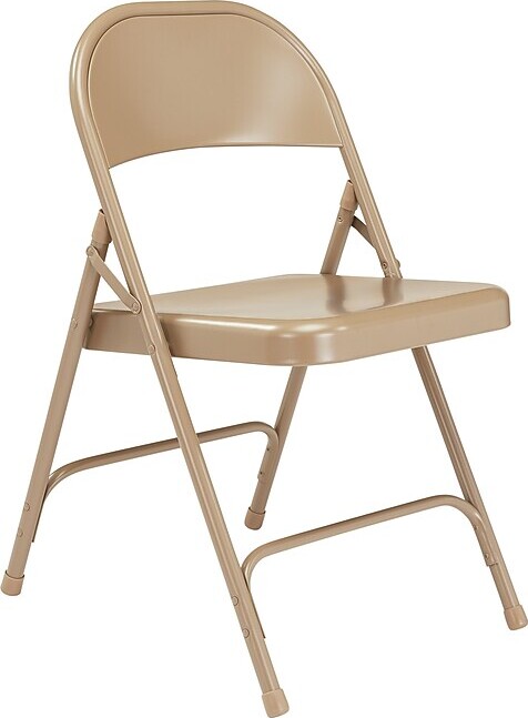 National Public Seating NPS 50 Series Standard All-Steel Folding Chair, Beige, 4/Pack (51/4)