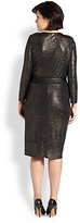 Thumbnail for your product : ABS by Allen Schwartz ABS, Sizes 14-24 Long-Sleeve Metallic Wrap Dress