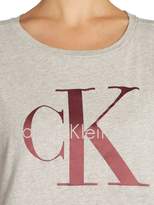 Thumbnail for your product : Calvin Klein Crew neck logo crop teca tee in grey