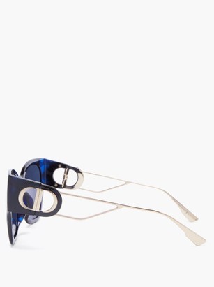Christian Dior 30montaigne1 Square Acetate And Metal Sunglasses - Blue