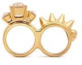 Thumbnail for your product : Alexander McQueen Swarovski crystal spike stud two finger ring
