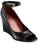 Thumbnail for your product : Marc Jacobs black leather open toe wedges