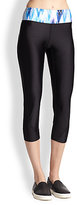 Thumbnail for your product : Terez Snow Dream Printed-Waist Cropped Leggings