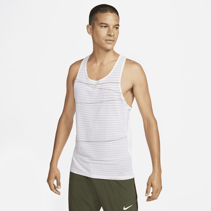 Nike Men's Dri-FIT ADV Run Division Pinnacle Running Tank Top in White -  ShopStyle Shirts