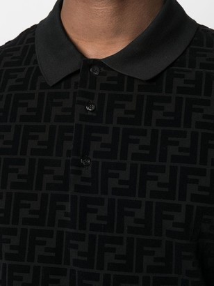 Fendi velvet FF pattern polo shirt - ShopStyle