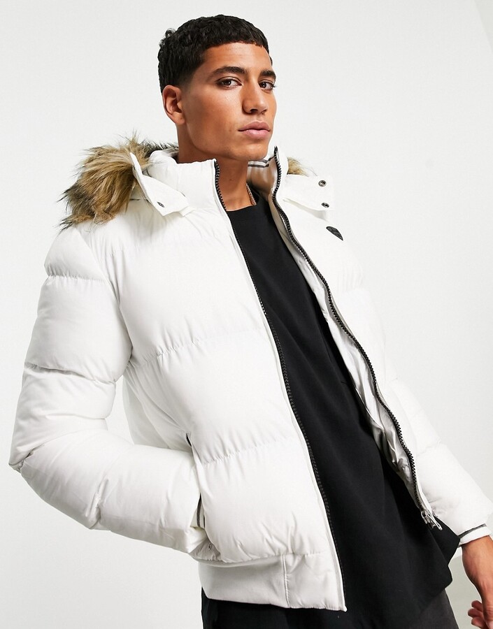 Mens Fur Hooded Jacket | Shop the world's largest collection of fashion |  ShopStyle UK