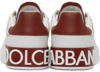 Dolce & Gabbana White and Red Portofino Sneakers