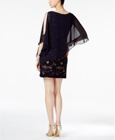 Thumbnail for your product : Connected Petite Lace Cold-Shoulder Cape Dress