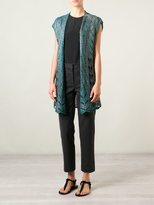 Thumbnail for your product : Avant Toi distressed knit long gilet - women - Cotton - XS