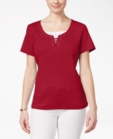 Thumbnail for your product : Karen Scott Petite Cotton Layered-Look Top, Created for Macy's