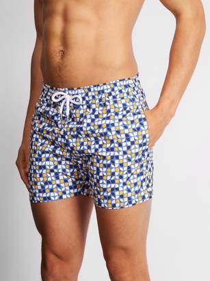 Frescobol Carioca Sports Cerejeira Print Swim Shorts - Mens - Blue Multi