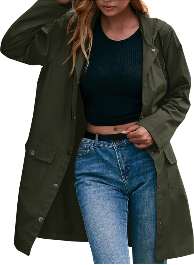 Fulidngzg Softshell Jacket Women's Spring Foldable Thin Rain Jacket