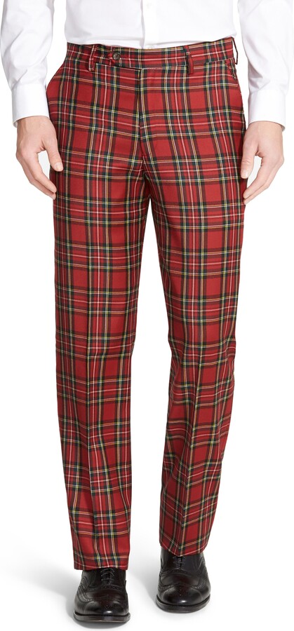 Mens Tartan Trousers Red ShopStyle UK