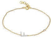 Thumbnail for your product : Zoe Lev 14K Yellow Gold Diamond Initial & Bezel Bracelet