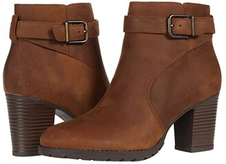 clarks brown leather ankle boots womens