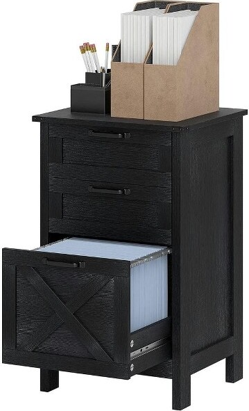 ResenkosFilingStroageCabinets,FileStroageCabinet,VerticalFileCabinetwith3Drawers,OfficeStorageCabinetforA4,LetterSize,Distressed