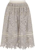 Thumbnail for your product : *Chi Chi London Grey Laser Cut Midi Skirt