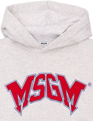 MSGM Flocked Logo Cotton Sweatshirt Hoodie