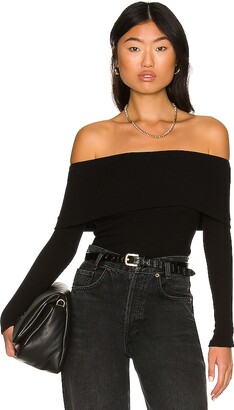 Enza Costa Sweater Knit Off The Shoulder Top