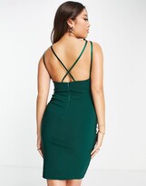 Thumbnail for your product : Vesper strappy mini dress in bottle green