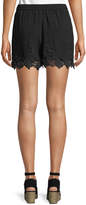 Thumbnail for your product : Neiman Marcus Crochet-Trimmed Voile Shorts