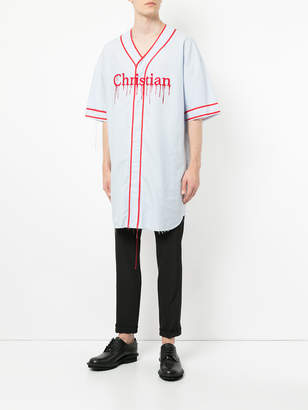 Christian Dada oversized raw hem baseball shirt