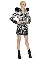 Thumbnail for your product : Roberto Cavalli Printed Nylon Down Jacket W/ Raccoon Fur