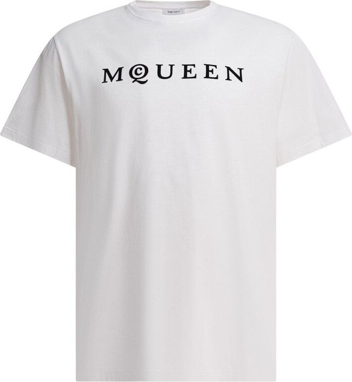Alexander McQueen Flocked-Logo Crewneck T-Shirt