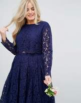 Thumbnail for your product : ASOS Curve Design Curve Bridesmaid Lace Long Sleeve Midi Prom Dress