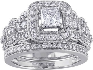 Affinity Diamond Jewelry Affinity 14K 1.25 cttw Princess-Cut Diamond Ring Set