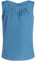 Thumbnail for your product : Nina Ricci Ruffle-Trimmed Pleated Cotton-Poplin Top