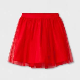 Cat & Jack Girls' Holiday Tutu Skirt Red