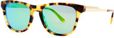 Thumbnail for your product : Stella McCartney Mirrored Square Acetate Sunglasses, Spotty Tortoise/Green