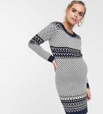 Mama Licious Mama.Licious Mamalicious fairisle jumper dress Mama Licious Mama.Licious Mamalicious fairisle jumper dress