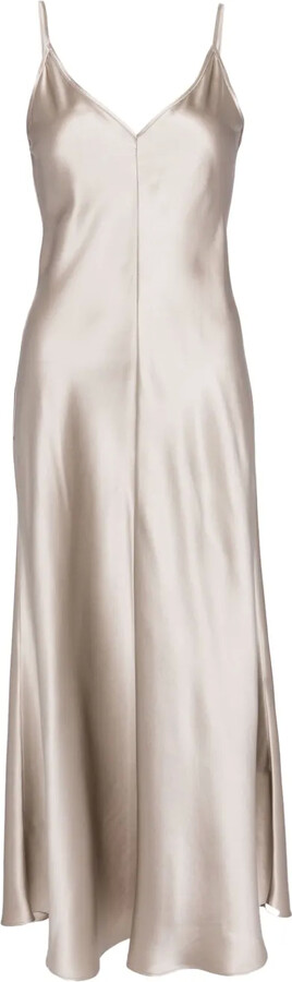 Voz V-neck slip silk dress