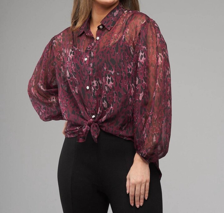 Insight Printed Blouse In Pink Leopard