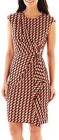 Thumbnail for your product : London Times London Style Collection Cap-Sleeve Side-Drape Dress