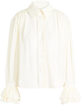 Thumbnail for your product : KHAITE Vanina ruffled silk-georgette shirt
