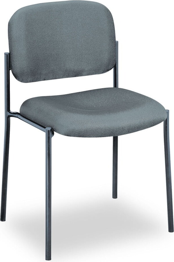 HON basyx VL606 Series Stacking Armless Guest Chair, Charcoal Fabric