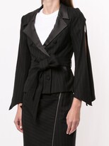 Thumbnail for your product : Lisa Von Tang Pinstriped Wrap Blazer