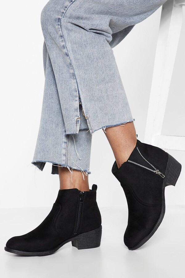 open sided ankle boots