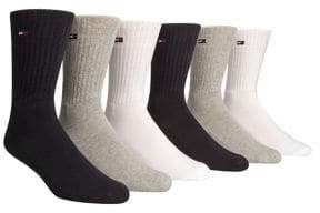 Tommy Hilfiger 6-Pack Combed Cotton Blend Socks