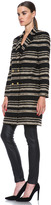 Thumbnail for your product : Jenni Kayne Metallic Stripe Acrylic-Blend Coat in Black & White & Gold