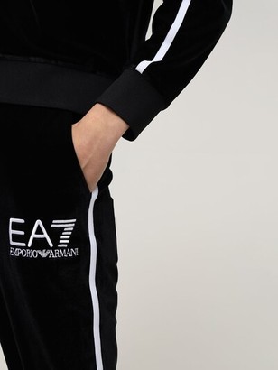 EA7 Emporio Armani Logo Velour Sweatpants
