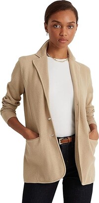 Lauren Ralph Lauren Sweater Knit Blazer (Birch Tan) Women's Jacket