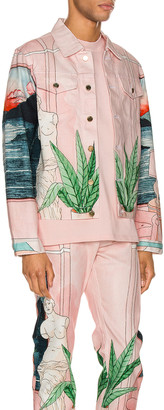 Casablanca Chambre 602 Denim Jacket in Pink | FWRD