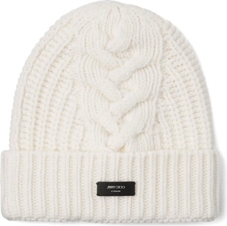 Jimmy Choo Zana logo intarsia-knit wool balaclava - ShopStyle Hats