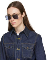 Thumbnail for your product : Calvin Klein Blue Rectangular Brow Bar Sunglasses