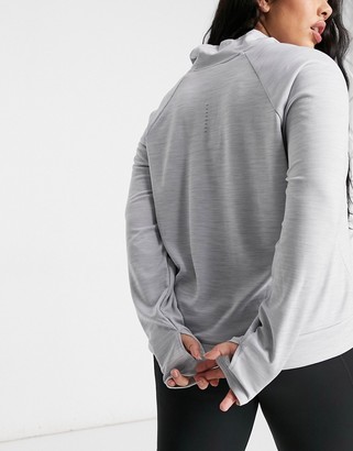 Nike Running Plus Pacer half zip top in grey