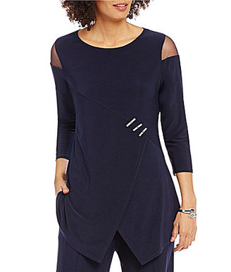 IC Collection Mesh Inset 3/4 Sleeve Tunic